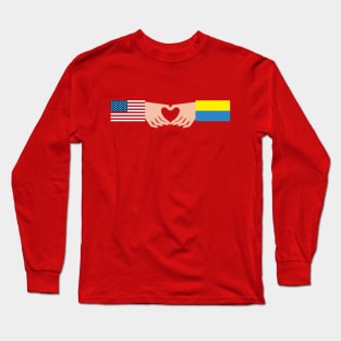 USA  Loves Ukraine Long Sleeve T-Shirt